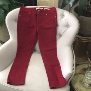 Red skinny jeans